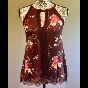 White House Black Market sleeveless floral top XS